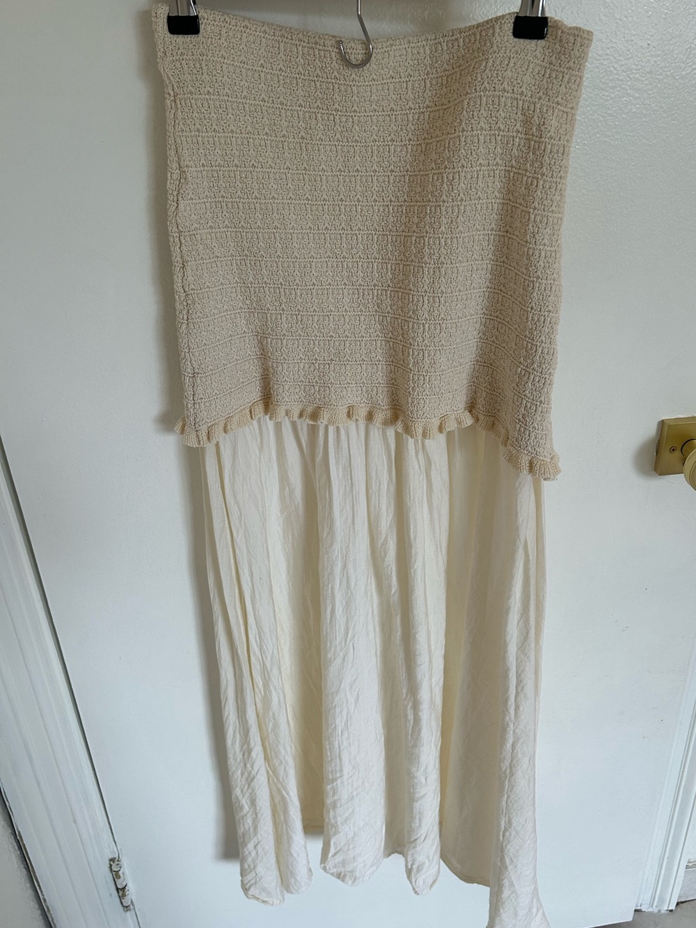 Zara Cream maxi skirt and cardigan crochet set